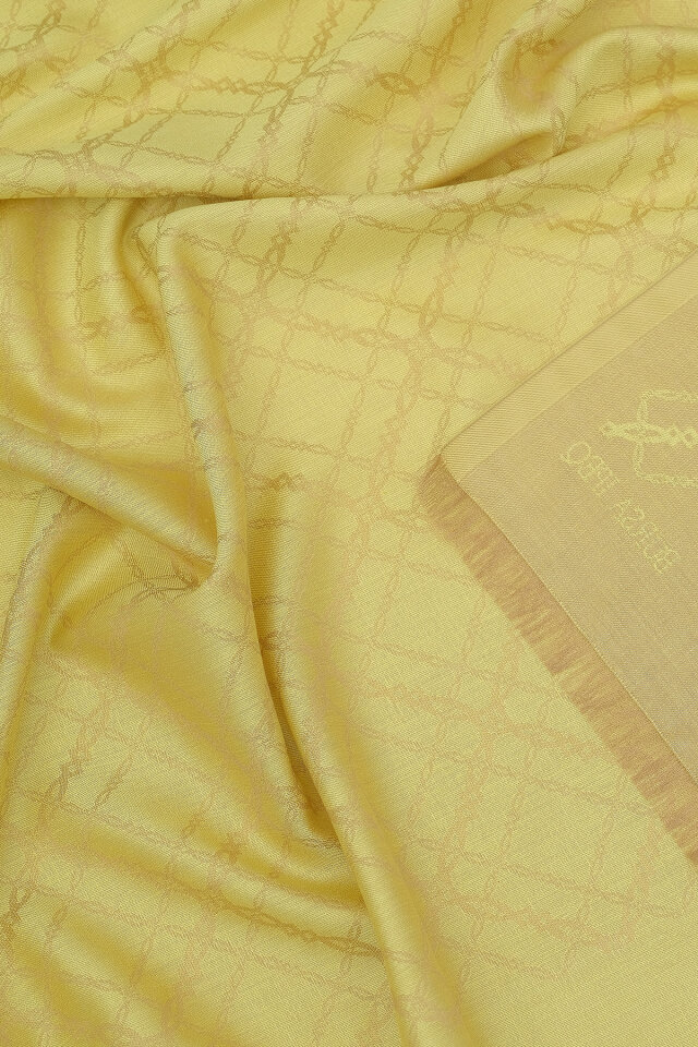 Asit Yeşil Zincir Desen Jakarlı İpek Şal - 3