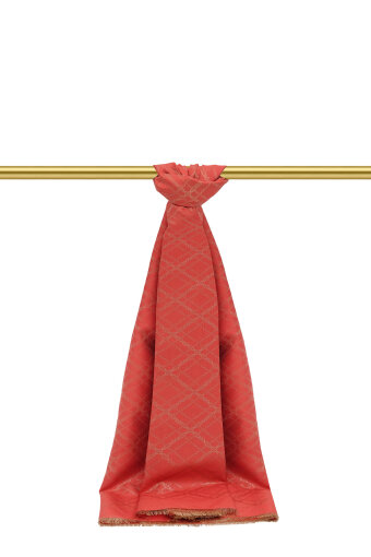 Narçiçeği Zincir Desen Jakarlı İpek Şal 