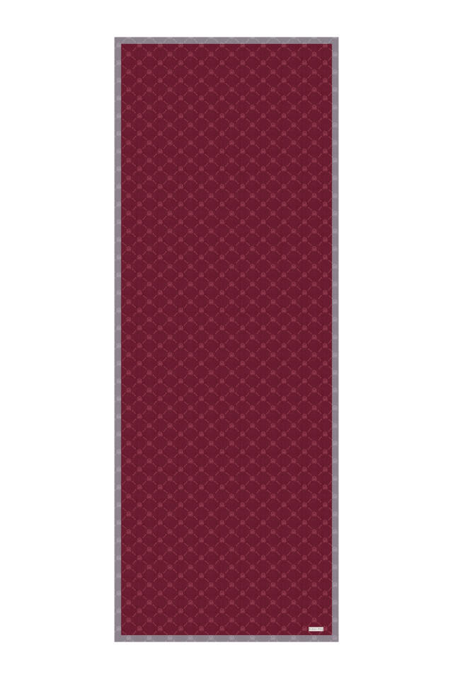 Bordo Zincir Monogram Desen İpek Şal - 4