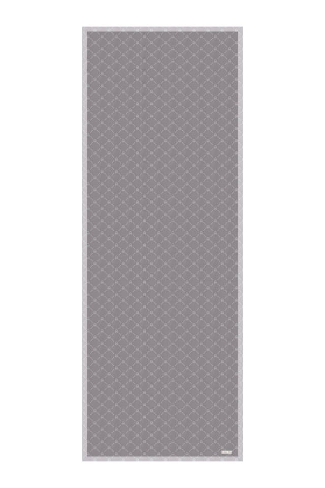 Füme Zincir Monogram Desen İpek Şal - 4