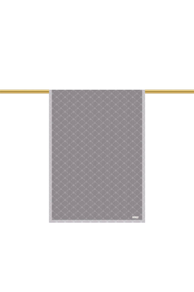 Füme Zincir Monogram Desen İpek Şal - 3