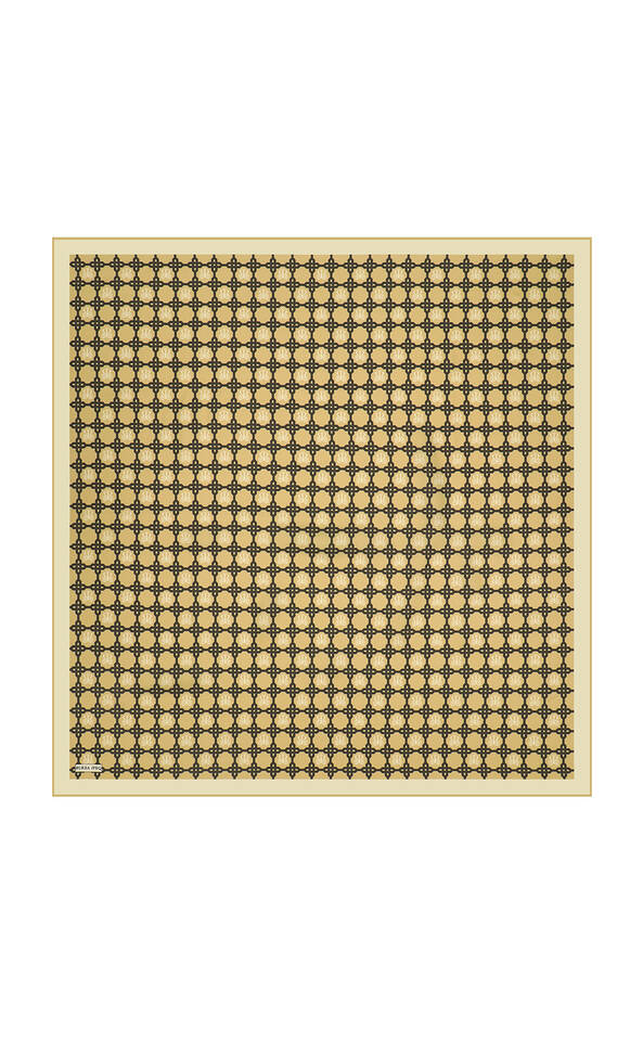 Asit Yeşil Zincir Monogram Twill İpek Eşarp - 2