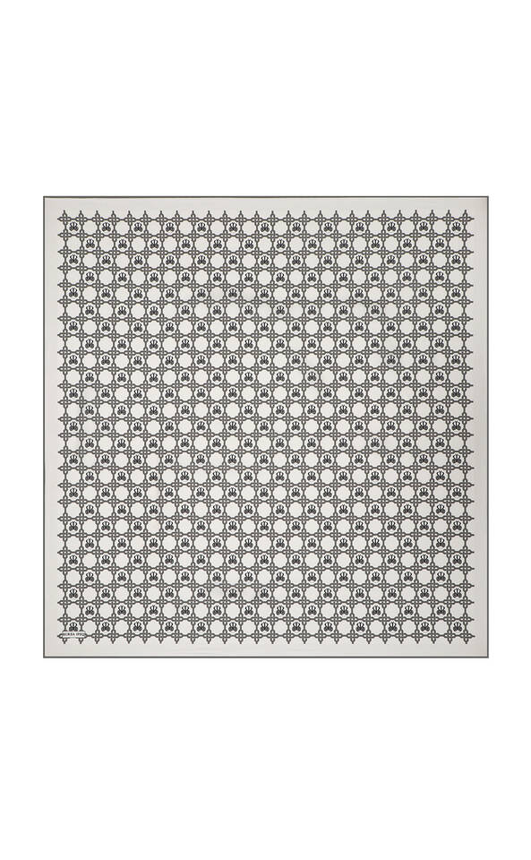 Gri Zincir Monogram Twill İpek Eşarp - 2